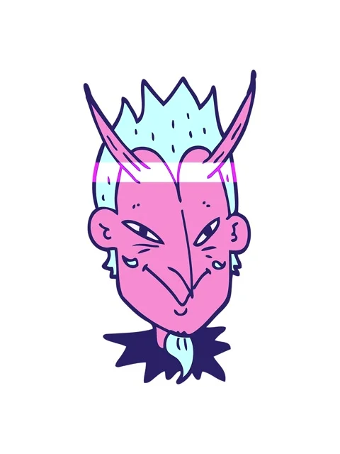 Power up animation of cartoon doodle devil face Stock Footage 324142909