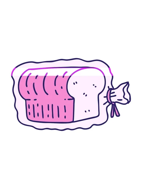 Power up animation of cartoon loaf of bread in plastic bag Stock Footage 324180834