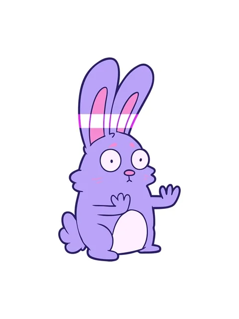 Power up animation of a cartoon scared rabbit Stock Footage 324344786