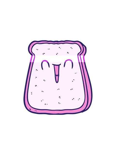 Power up animation of cartoon slice of bread Stock Footage 324457488