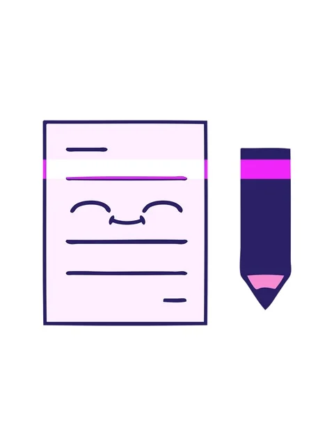 Power up animation of cartoon of a test paper Stock Footage 324165467