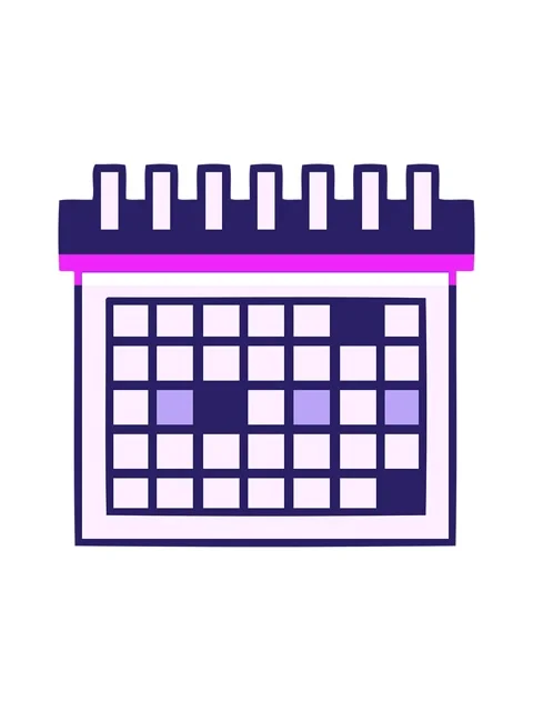 Power up animation of cartoon of a work calendar Stock Footage 324307916