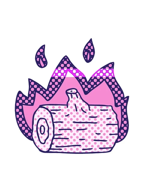 Power up animation of comic book style quirky cartoon campfire Stock Footage 324353961