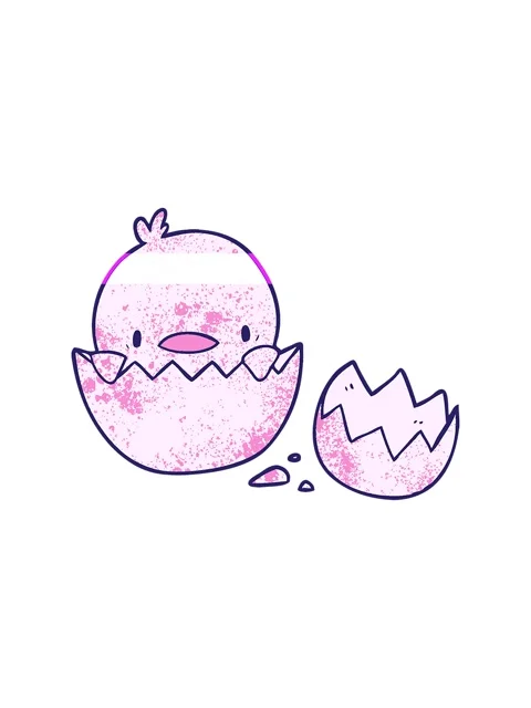 Power up animation of cute cartoon chick hatching from egg Stock Footage 324456241