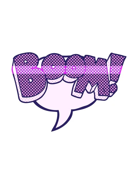 Power up animation of freehand drawn comic book speech bubble cartoon boom Stock Footage 324124022
