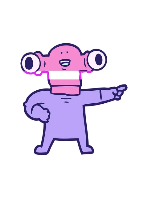 Power up animation of friendly cartoon alien pointing Stock Footage 324226280