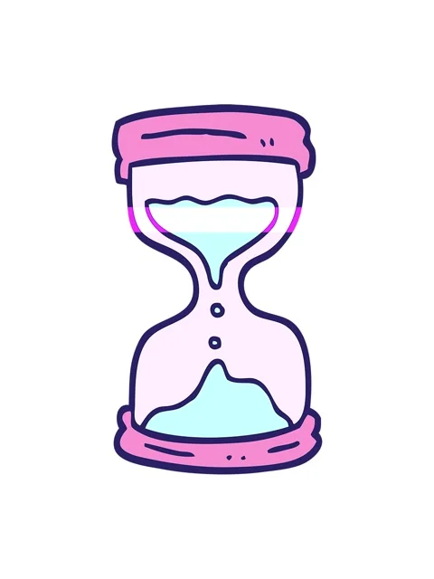 Power up animation of hand drawn doodle style cartoon hourglass Stock Footage 324090205