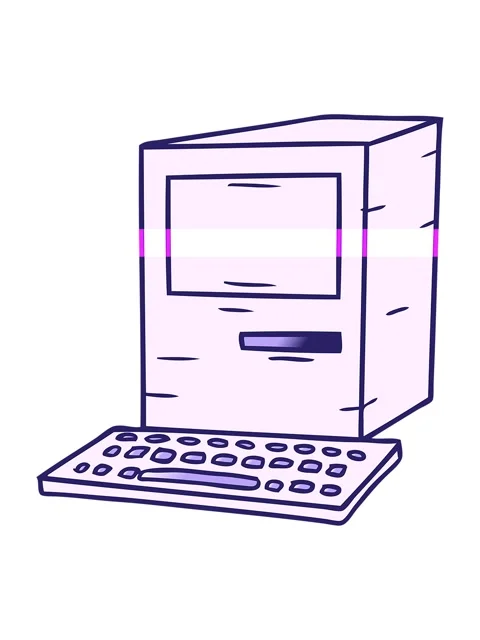 Power up animation of hand drawn gradient cartoon doodle of a computer and .. Stock Footage 324293076