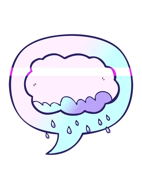 Power up animation of rain cloud with speech bubble in smooth gradient style Stock Footage 324178553