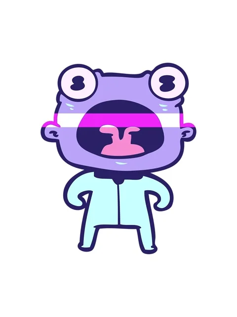 Power up animation of weird alien shouting Stock Footage 324258381