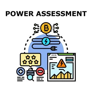 Power assessment determining energy efficiency and business risk 库存插图