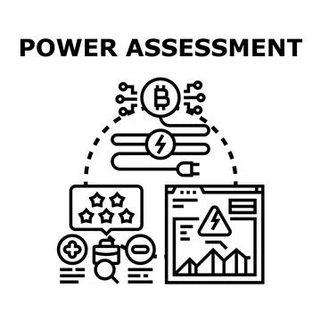 Power assessment determining energy efficiency and business risk 库存插图