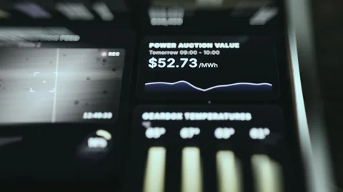 Power Auction Value and Gearbox Temperature Dashboard Vídeo Stock 338402655