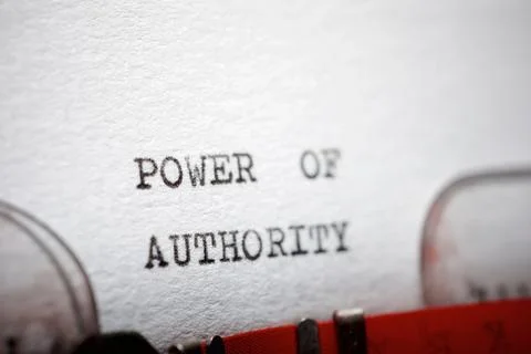 Power of authority text Stock Photos