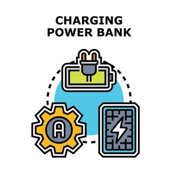 Power bank charging energy icon concept Stock Illustration