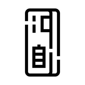 Power bank charging mobile device outline icon Stock Illustration