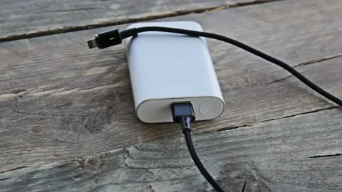 Power Bank is turning on and blinking Stock Footage 133136000
