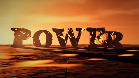 Power Basalt Letters with Molten Lava Glowing in the Cracks on a Volcanic Plain 動画素材 341803413