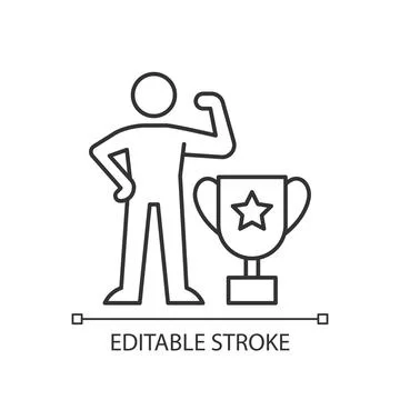 Power-based motivation linear icon Stock Illustration