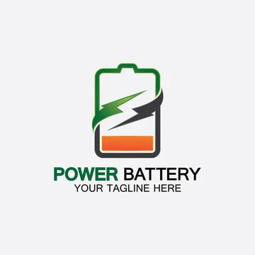 Power Battery Logo icon vector illustration Design Template.Battery Charging  Ilustração Stock