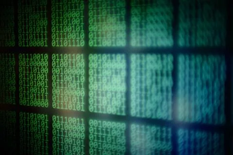 Power of binary biggest data matrix analysis information. selective focus on Foto stock