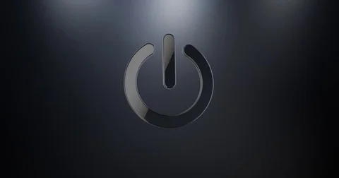 Power ON Black 3d Icon 스톡 동영상 69805194