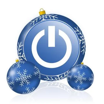 Power blue christmas balls icon Stock Illustration