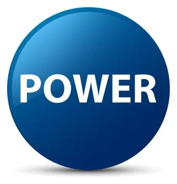 Power blue round button Stock Illustration
