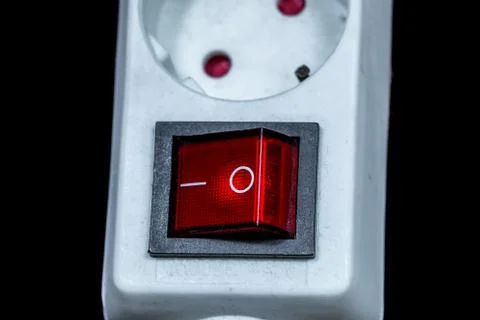 Power board and power switch to plug in electric devices Stock Photos