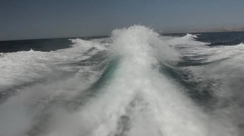 POWER BOAT WAKE Stock Footage 11127967