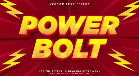 Power Bolt editable text effect Template Illustrazione stock