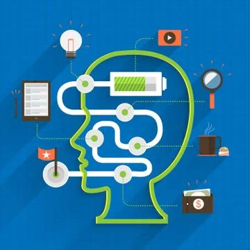 Power of Brain Stock Illustration