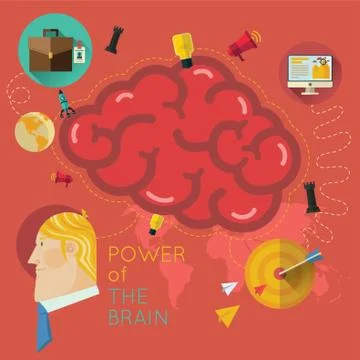 Power of the brain infographic Illustrazione stock