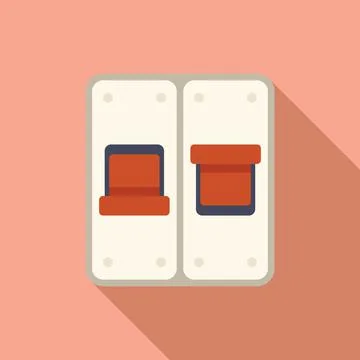 Power breaker icon flat vector. Fuse box Illustrazione stock