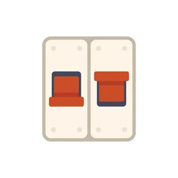 Power breaker icon flat vector. Fuse box Illustrazione stock