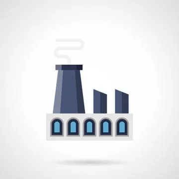 Power building flat color vector icon Ilustración de archivo