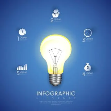 Power Bulb Infographics Chart Stock Illustration
