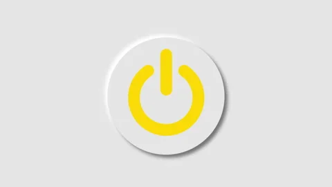 Power button 3D being pressed and changes color Stock Footage 328523693