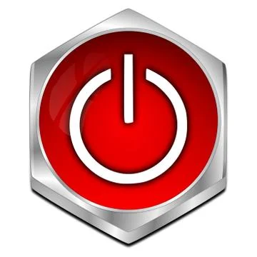 Power Button - 3D illustration Ilustração Stock