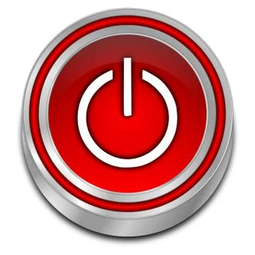 Power Button - 3D illustration Ilustração Stock