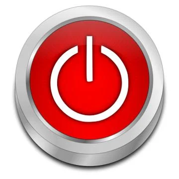 Power Button - 3D illustration Stock Illustration