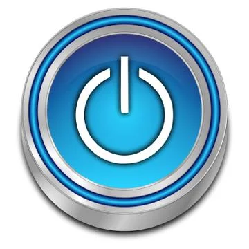 Power Button - 3D illustration Ilustração Stock