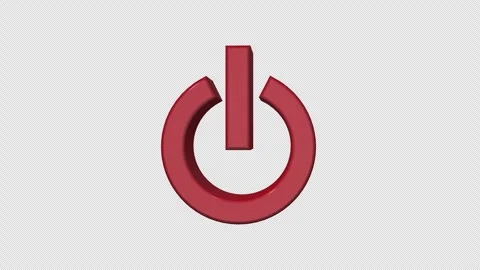 Power Button 3D Loop With Alpha Channel Видео 346742189