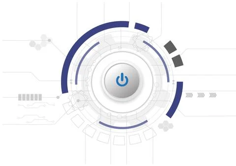 Power button abstract technology vector background Stock Illustration