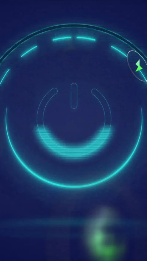 Power button and energy icons animation over dark blue background Stock Footage 320093672