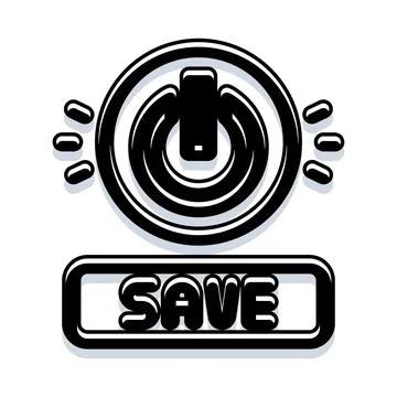 Power button and save button interface design Stock Illustration