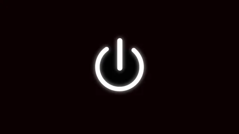 Power button animation glowing white seamless loop abstract technology inte.. Stock Footage 321443424