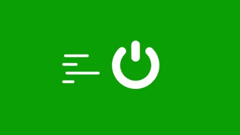 Power button animation on green screen background depicting fast activation.. Vídeo Stock 347377571