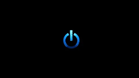Power button on black background Stock Footage 74201394