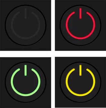 Power button. Black button. Vector illustration Stock Illustration
